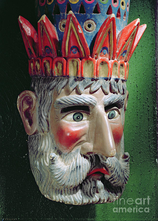 Magician Painting - Mask Of A King Magus Used In Processions To Celebrate The Feast Of The Epiphany In Mexico On 6 January by Mexican School