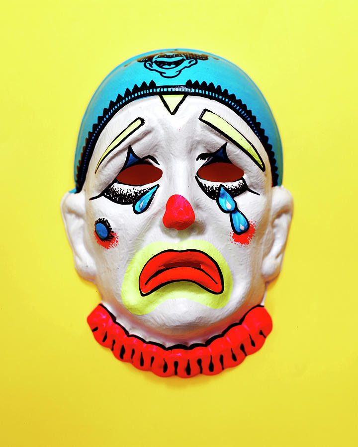 Halloween Drawing - Mask of a Sad Clown #1 by CSA Images