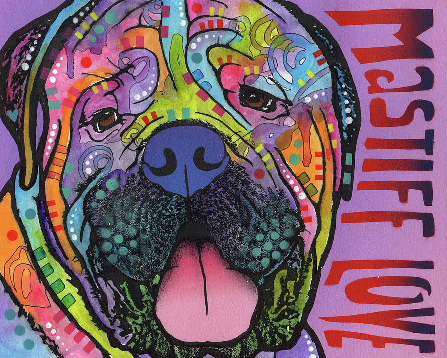 Animal Mixed Media - Mastiff Love by Dean Russo