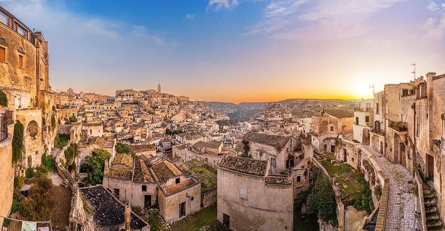 Architecture Photograph - Matera, Italy Overlooking Sassi Di #1 by Sean Pavone