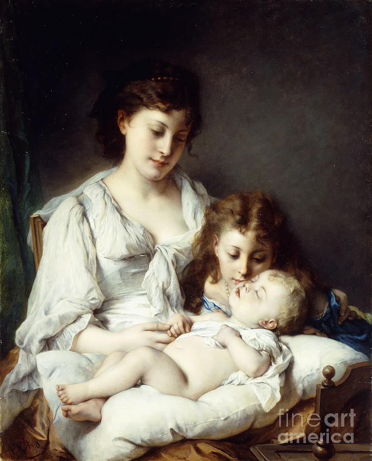 Maternal Affection Painting by Adolphe Jourdan - Fine Art America