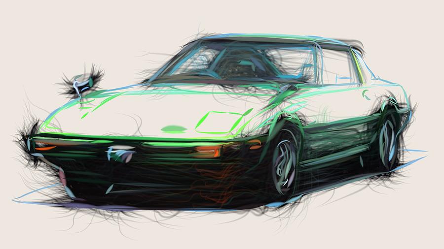Mazda арт. Mazda RX-7 draw. Mazda rx7 арт. Мазда рх7 с рисунком АРД. Мазда рх7 дрифт рисунок.
