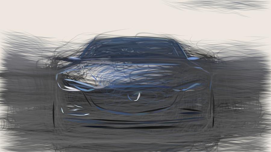 Mazda Vision Coupe Drawing Digital Art By Carstoon Concept