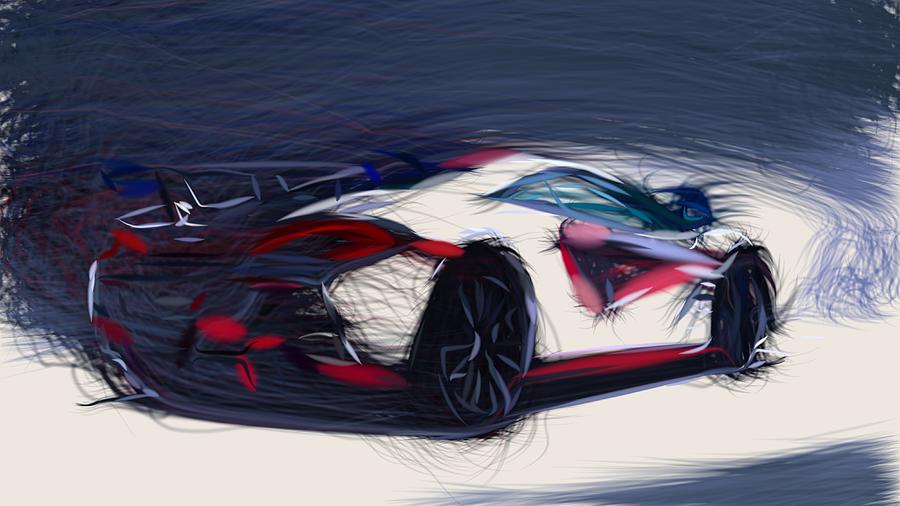 McLaren MSO X Drawing #2 Digital Art by CarsToon Concept