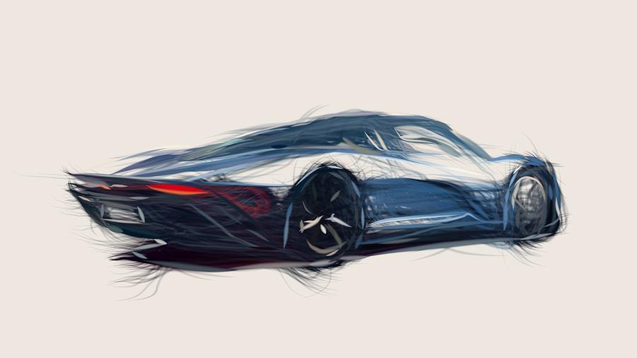 McLaren Speedtail Drawing #2 Digital Art by CarsToon Concept