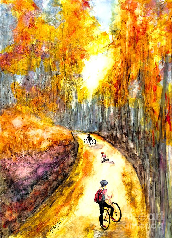 Meandering Bike ride #2 Painting by Patty Donoghue
