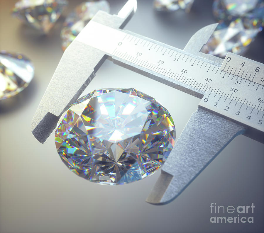 Measuring Diamond #1 Photograph by Ktsdesign/science Photo Library