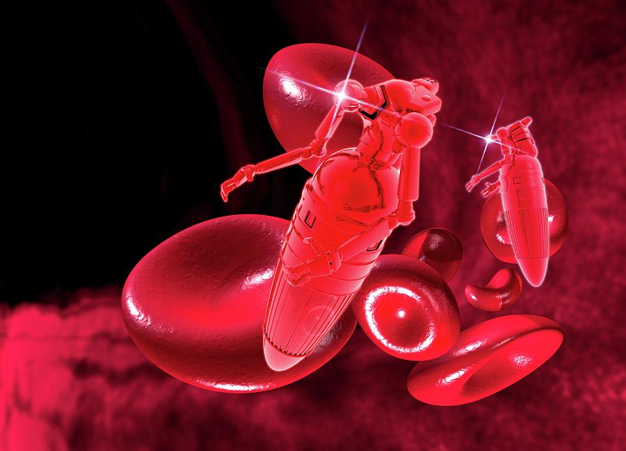 Medical Nanobots, Artwork #1 Digital Art by Victor Habbick Visions