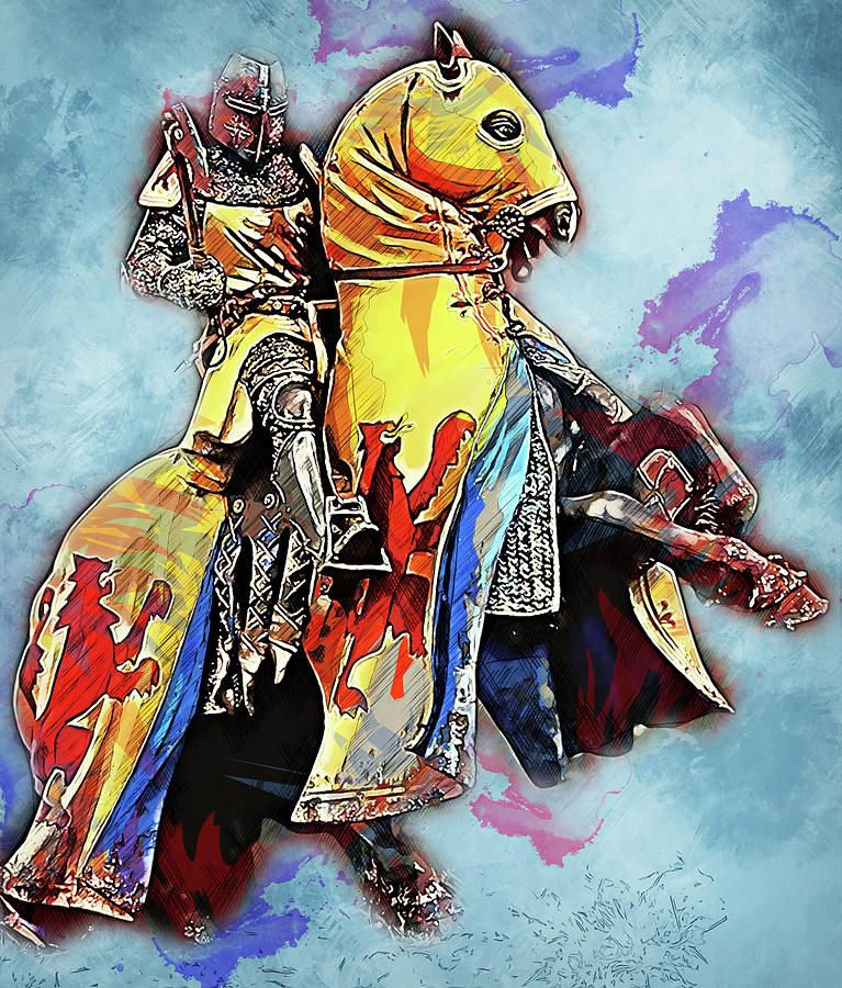 Medieval Knight - 03 #1 Painting by AM FineArtPrints
