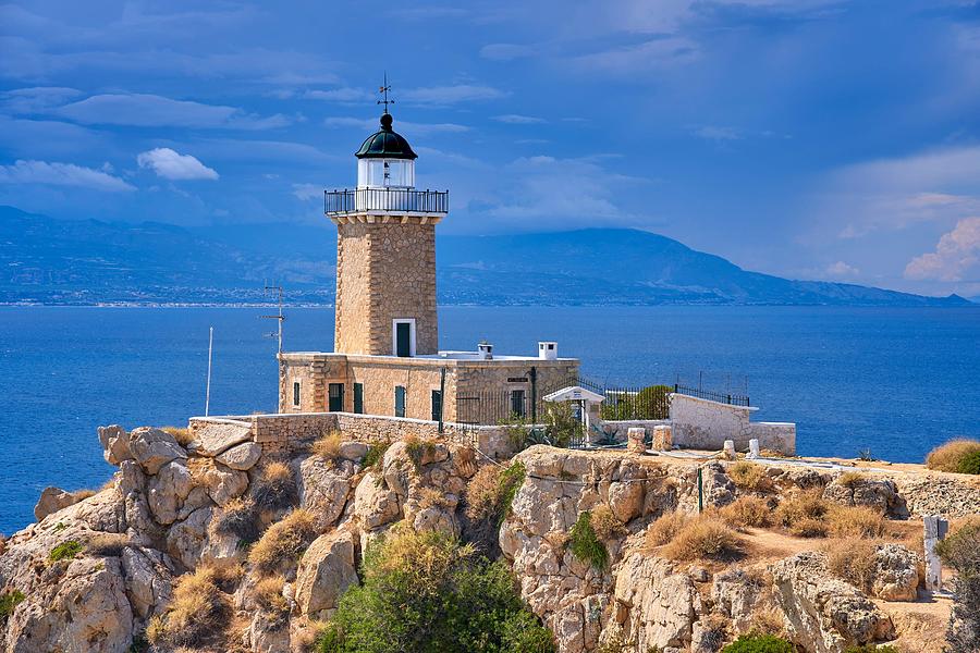 Greek Photograph - Melagkavi Lighthouse, Cape Ireon #1 by Jan Wlodarczyk