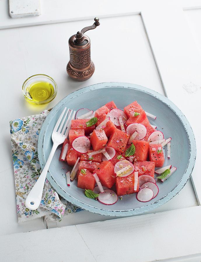 Melon And Radish Salad #1 Photograph by Ewgenija Schall