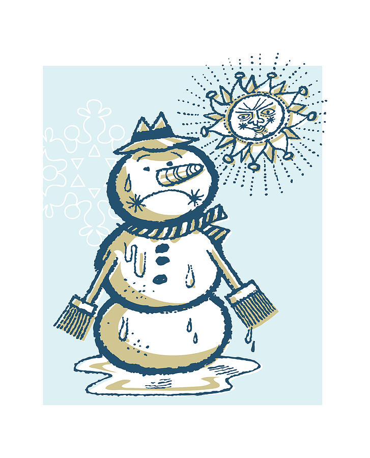 Melting Snowman Drawing by CSA Images - Pixels