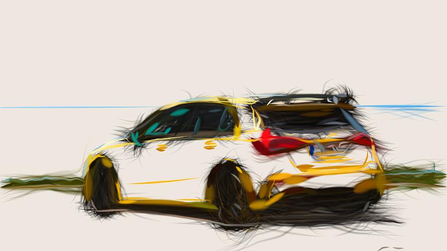 Mercedes AMG A35 Drawing #2 Digital Art by CarsToon Concept