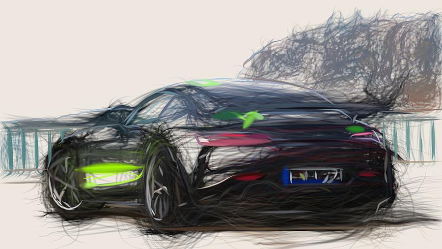 Mercedes AMG GT R PRO Drawing #2 Digital Art by CarsToon Concept