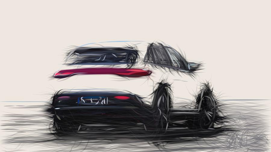 Mercedes Benz EQC Drawing #2 Digital Art by CarsToon Concept