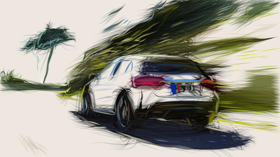 Mercedes Benz GLA45 AMG Drawing #2 Digital Art by CarsToon Concept