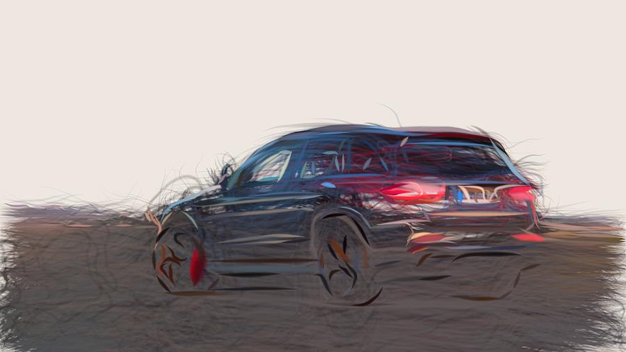 Mercedes Benz GLC63 S AMG Drawing #2 Digital Art by CarsToon Concept