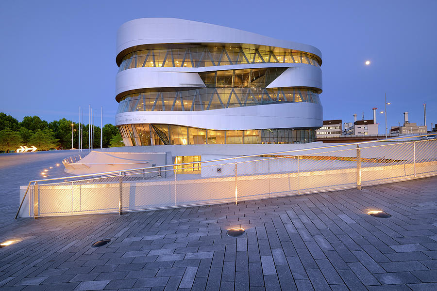 Architecture Digital Art - Mercedes Museum In Stuttgart Germany #1 by Francesco Carovillano