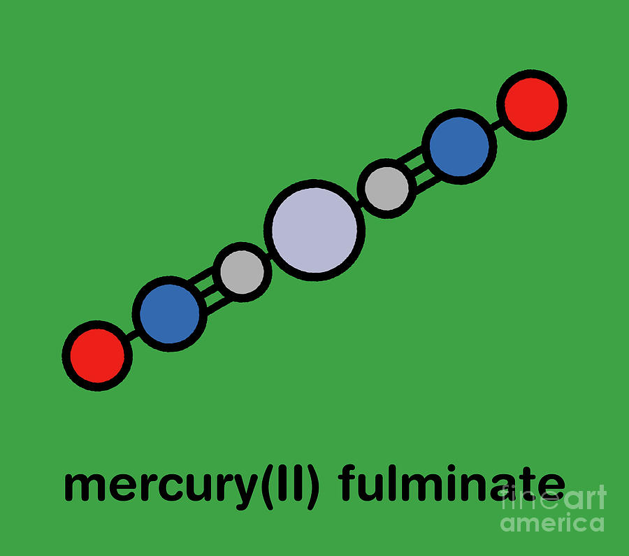Mercury Fulminate Primary Explosive Molecule #1 Photograph by Molekuul/science Photo Library