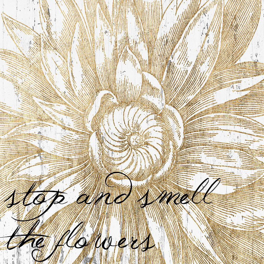 Inspirational Painting - Metallic Floral Quote I #1 by Jarman Fagalde