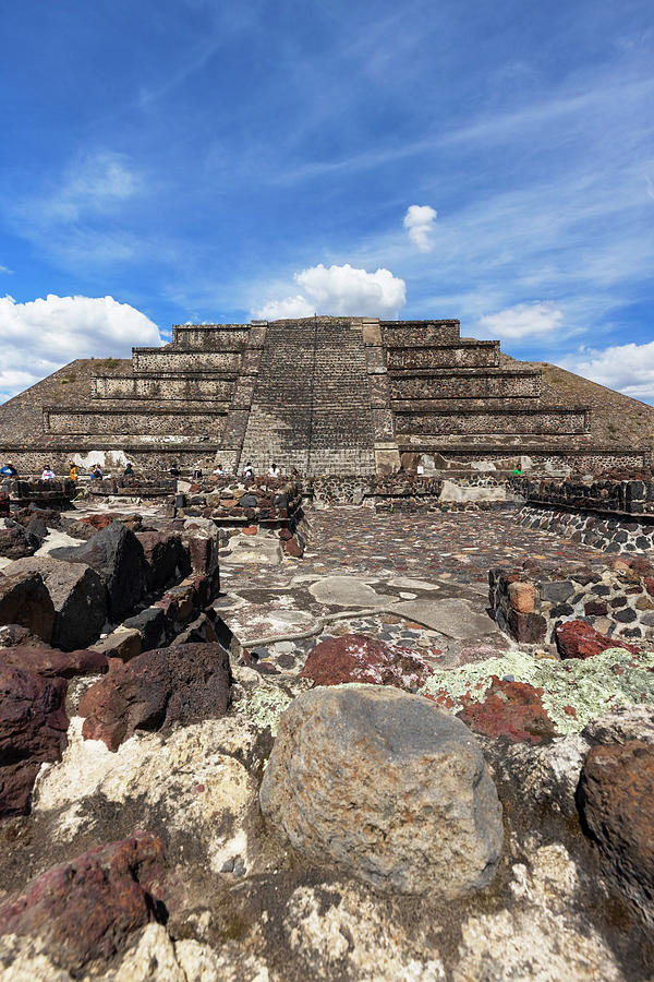 Mexico, San Juan Teotihuacan, Pyramid Of The Moon #1 Digital Art by Claudia Uripos