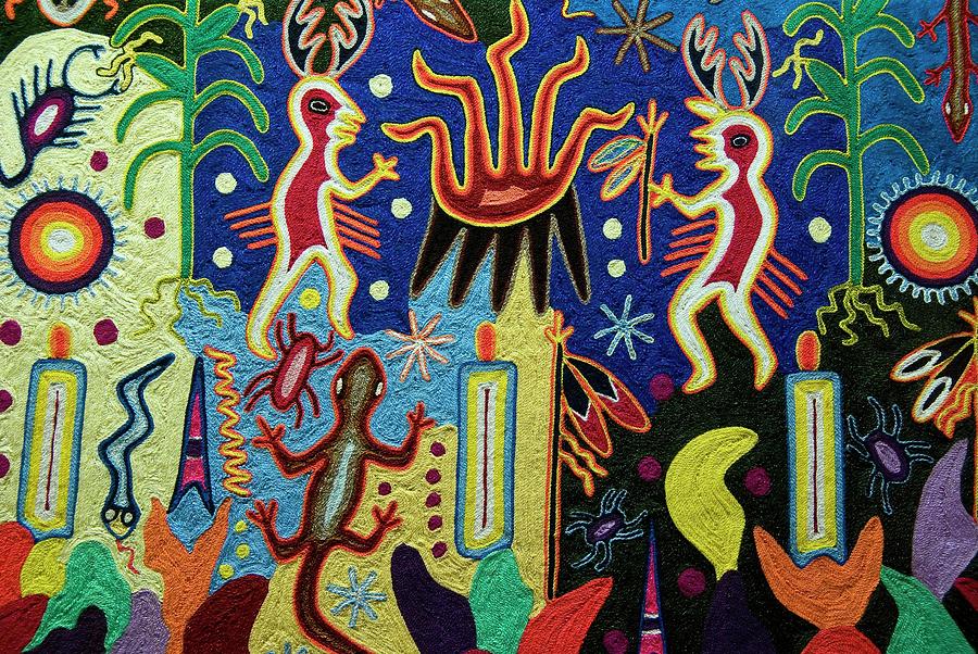 Mexico.Mexico city.National Museum of Anthropology. Huichol art. #1 Painting by Album