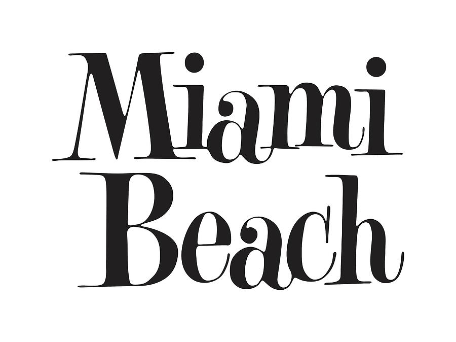 Black And White Drawing - Miami Beach #1 by CSA Images