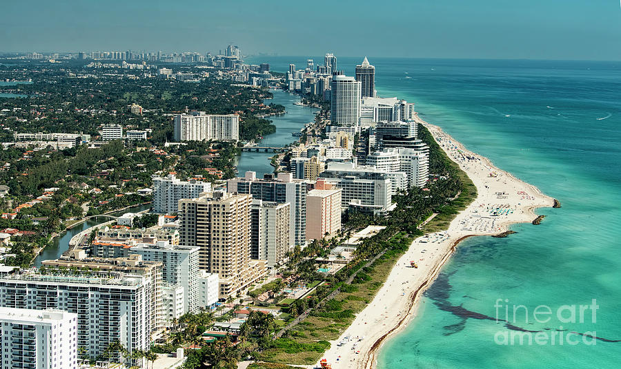 Miami Beach Skyline Aerial #1 Photograph by David Oppenheimer