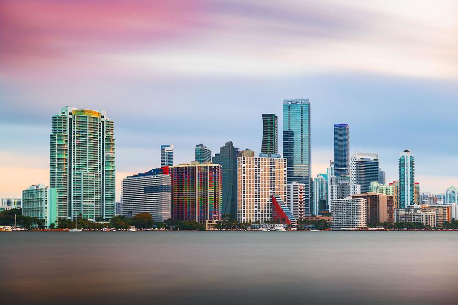 Miami Photograph - Miami, Florida, Usa Downtown City #1 by Sean Pavone