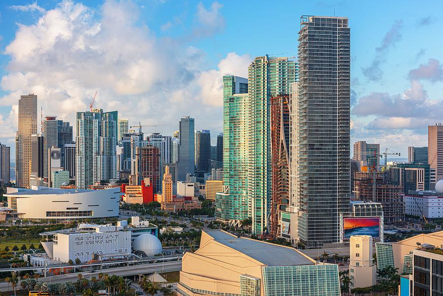 Miami Photograph - Miami, Florida, Usa Downtown Cityscape #1 by Sean Pavone