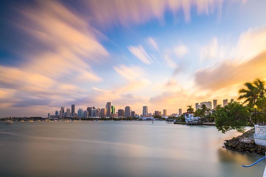 Miami Photograph - Miami, Florida, Usa Downtown Skyline #1 by Sean Pavone
