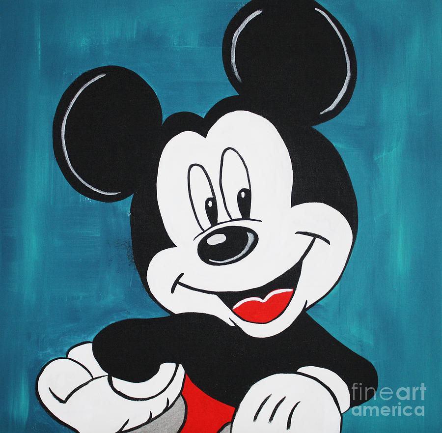 MICKEY MOUSE Blue Painting by Kathleen Artist PRO