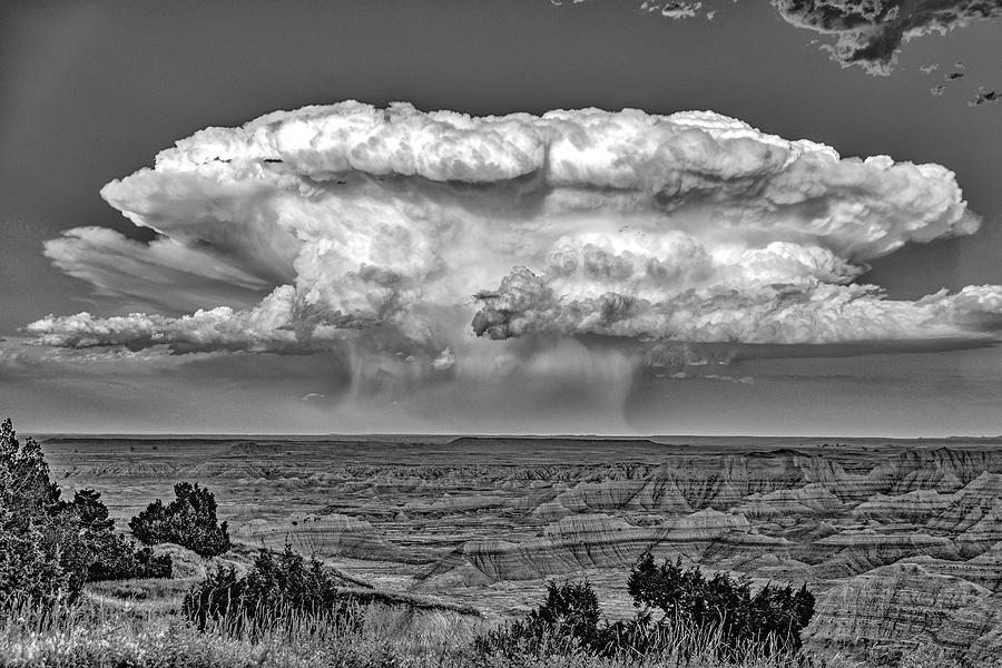 Micro storm Clouds over badlands NP #1 Photograph by Donald Pash