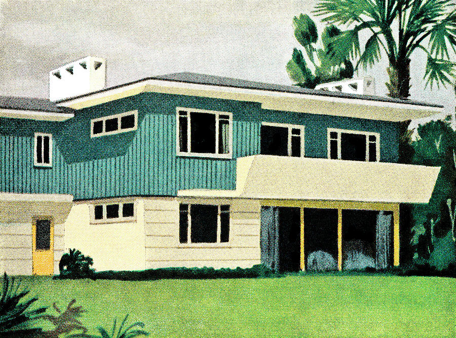 Architecture Drawing - Mid-century home #1 by CSA Images