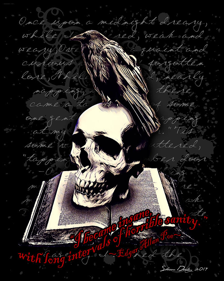 Raven Digital Art - Midnight Dreary by Shawn Dooley