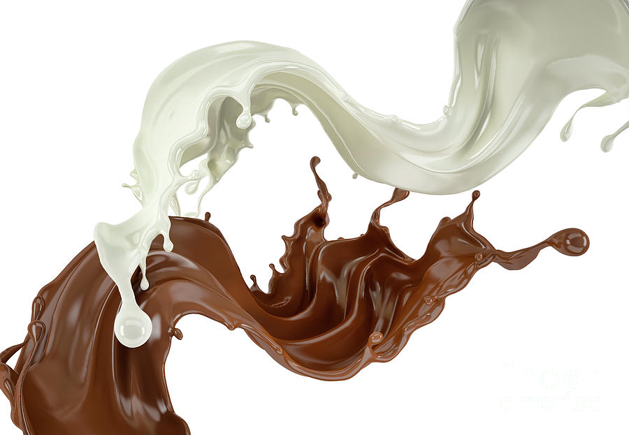 Milk And Liquid Chocolate Splashes #1 Photograph by Leonello Calvetti/science Photo Library