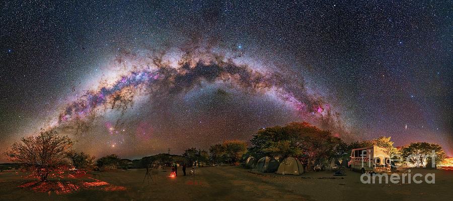 Nature Photograph - Milky Way Over A Campsite #1 by Juan Carlos Casado (starryearth.com)/science Photo Library