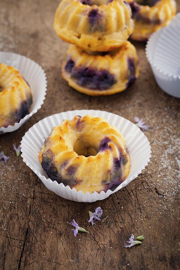 Mini Bundt Cakes With Blueberries #1 Photograph by Eising Studio - Food Photo & Video