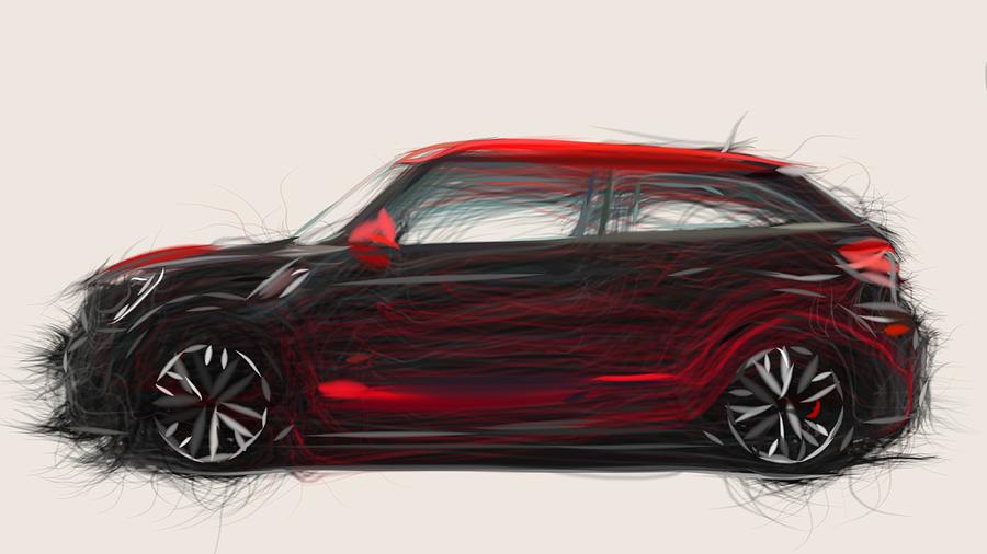 Mini Paceman Drawing #2 Digital Art by CarsToon Concept