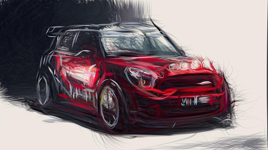 MINI WRC Draw #1 Digital Art by CarsToon Concept