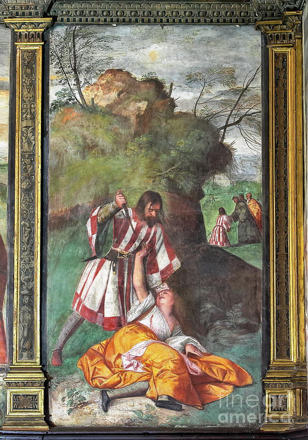 Miracle Of The Jealous Husband, 1511 Painting by Titian