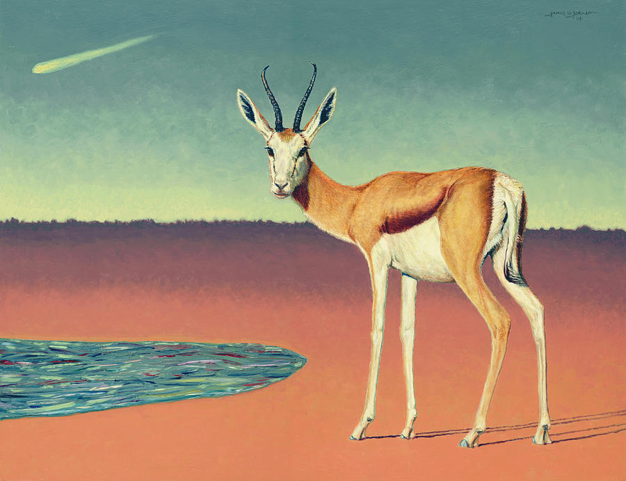 Gazelle Painting - Mirage #1 by James W. Johnson