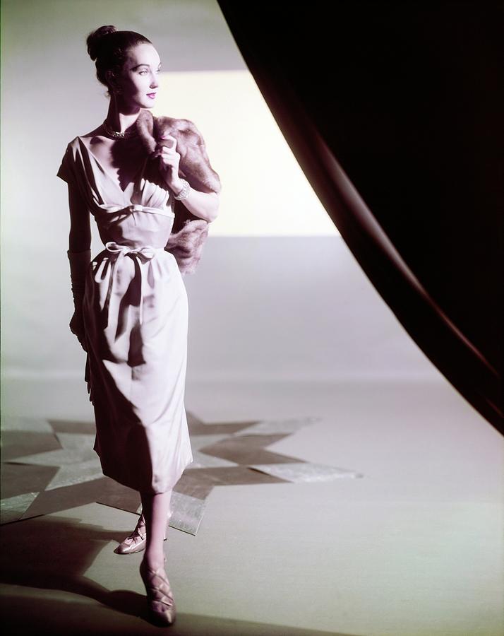 Model In A Mollie Parnis Dress #1 Photograph by Horst P. Horst