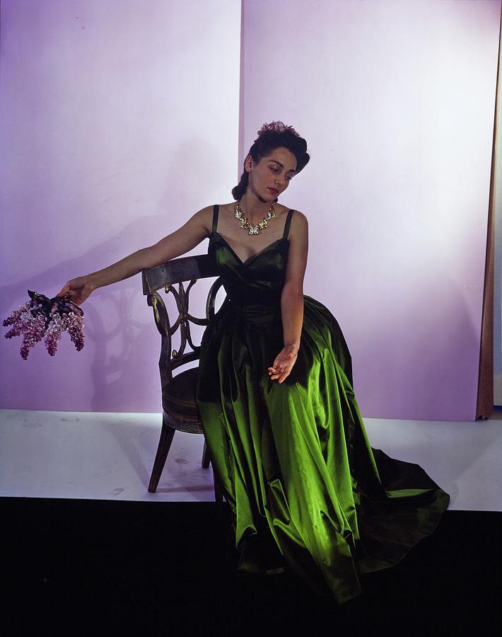 Model In A Nettie Rosenstein Gown #1 Photograph by Horst P. Horst