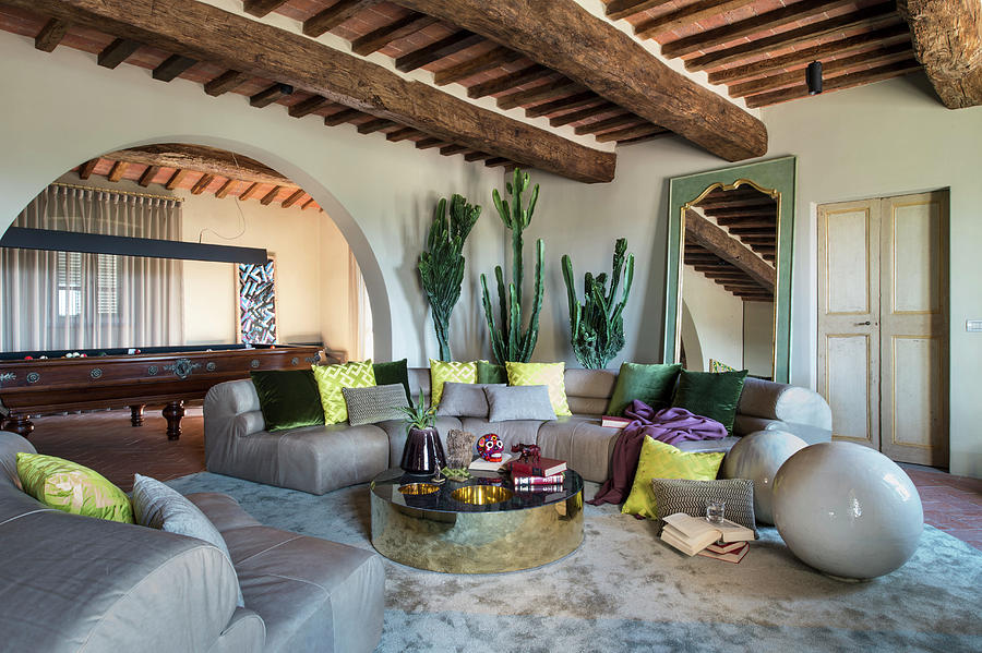 Modern Sofa Combination In Mediterranean Living Room #1 Photograph by Francesca Pagliai
