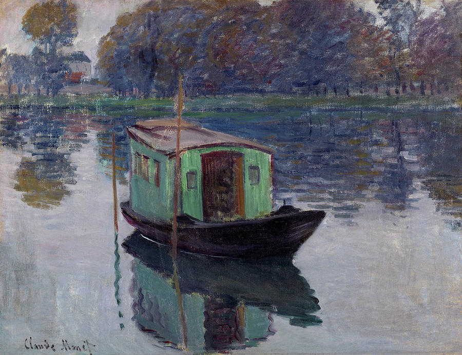 Claude Monet Painting - Monets studio-boat #2 by Claude Monet