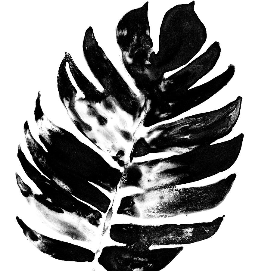 Black And White Painting - Monochrome Tropic Vii #1 by June Erica Vess