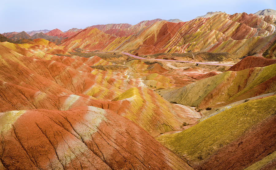 Monoclinic Limestones Rainbow Mountains Zhangye Gansu China #1 Photograph by Adam Rainoff