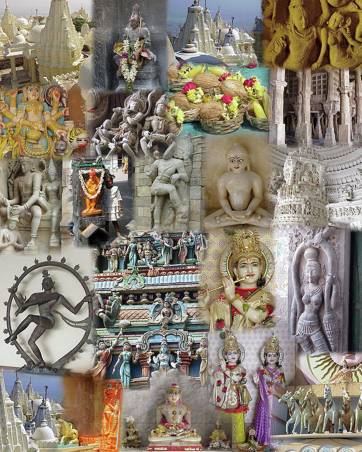 Montage - India - Temples, Gods and Goddesses #1 Photograph by Steve Estvanik