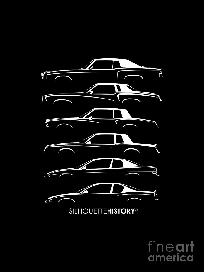 Car Digital Art - Monte Carlo Sport SilhouetteHistory #1 by Gabor Vida